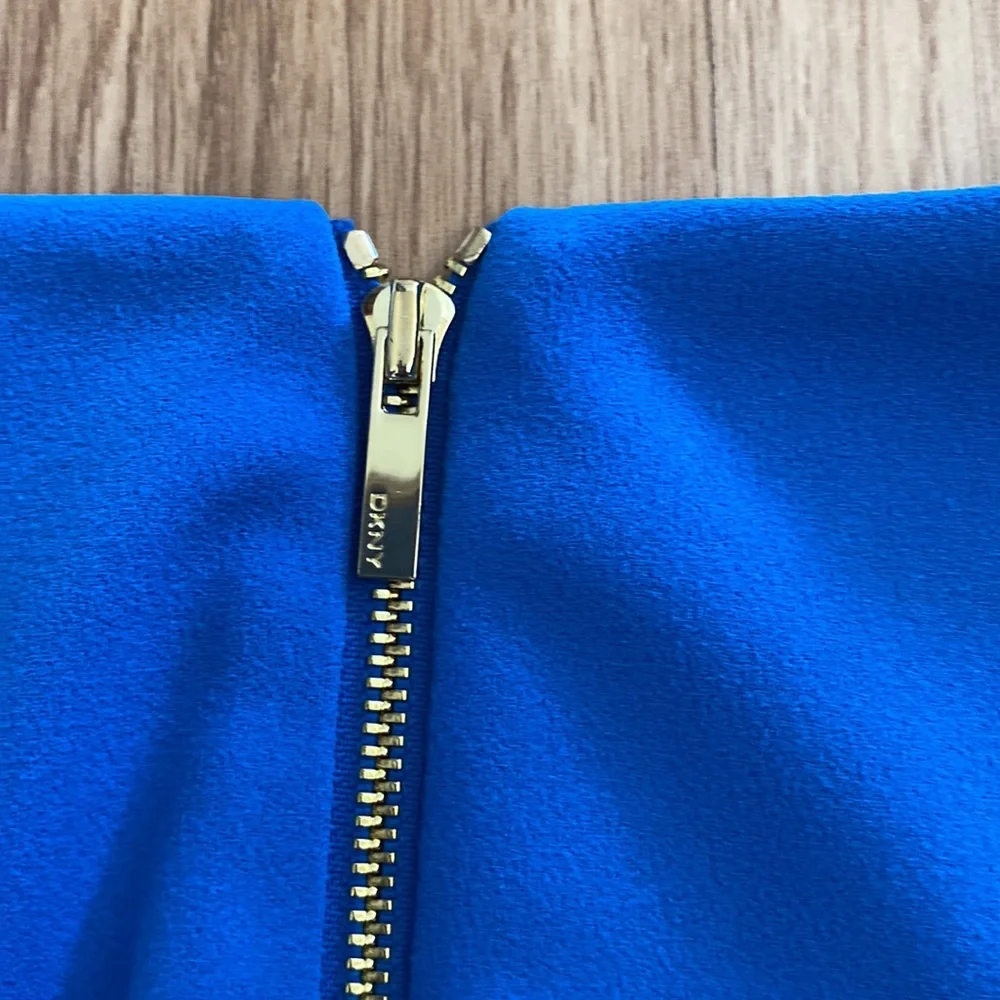 DKNY-Fit & Flare Sleeveless Dress-Blue-XL - Picture 4 of 5